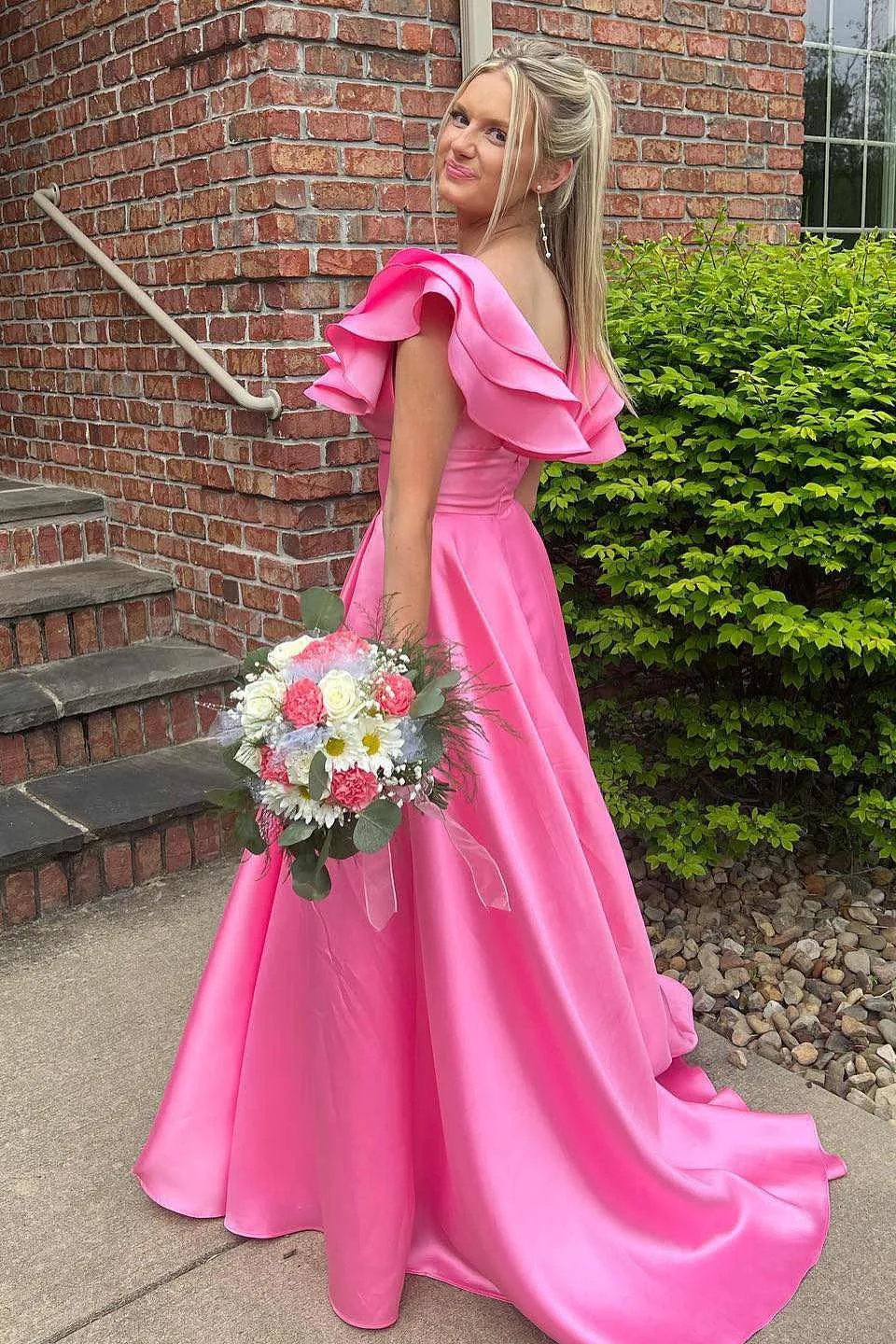 A-line Popular Wedding Guest Dresses, Newest 2024 Long Prom Dresses, Fashion Bridesmaid Dresses