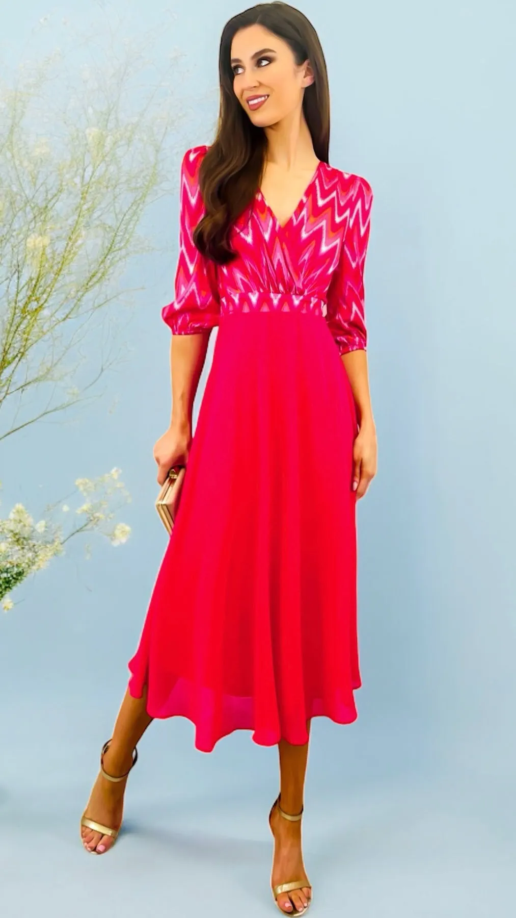 A1700 Monroe Dress Cerise Pink