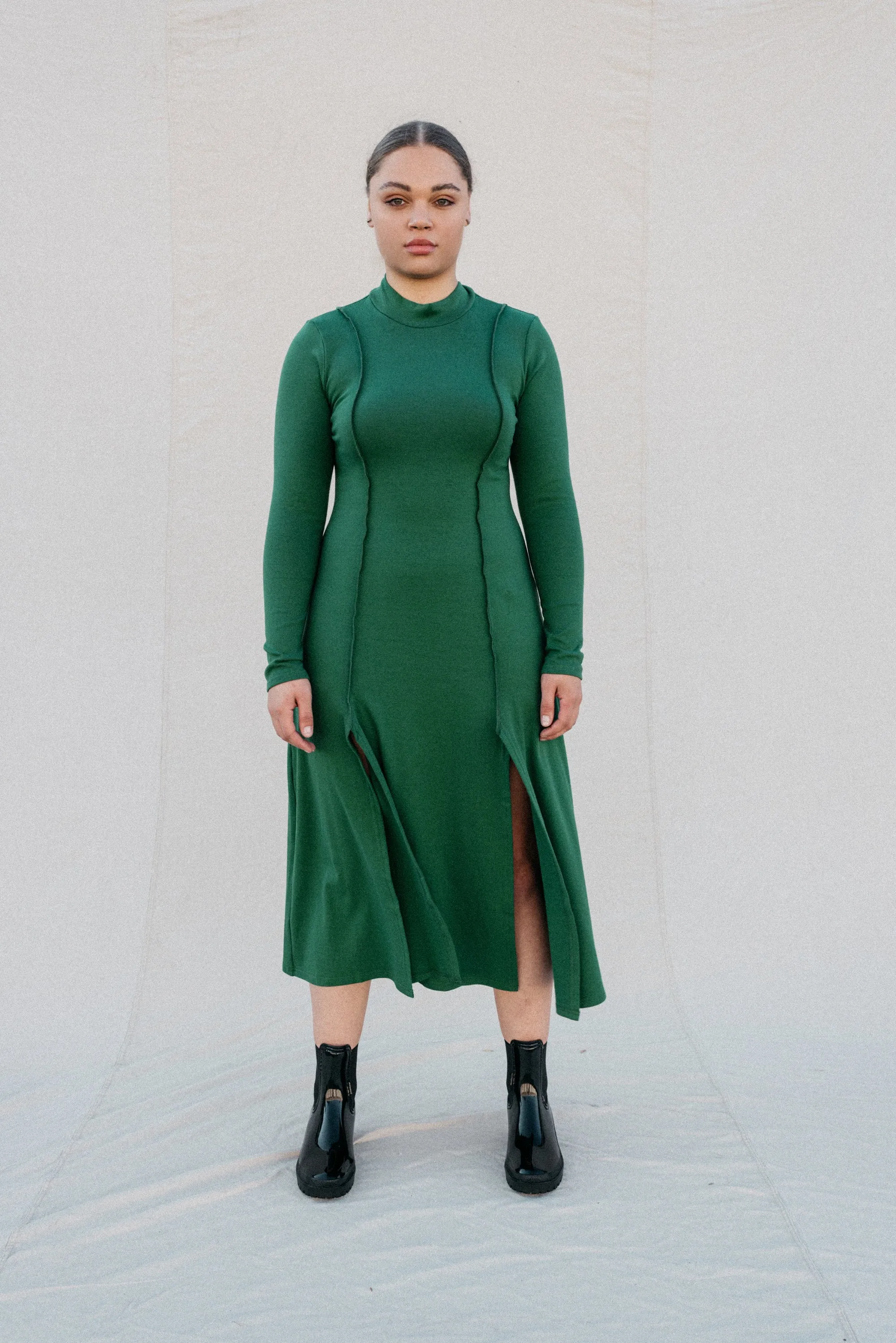 Ada Dress in Forest Green