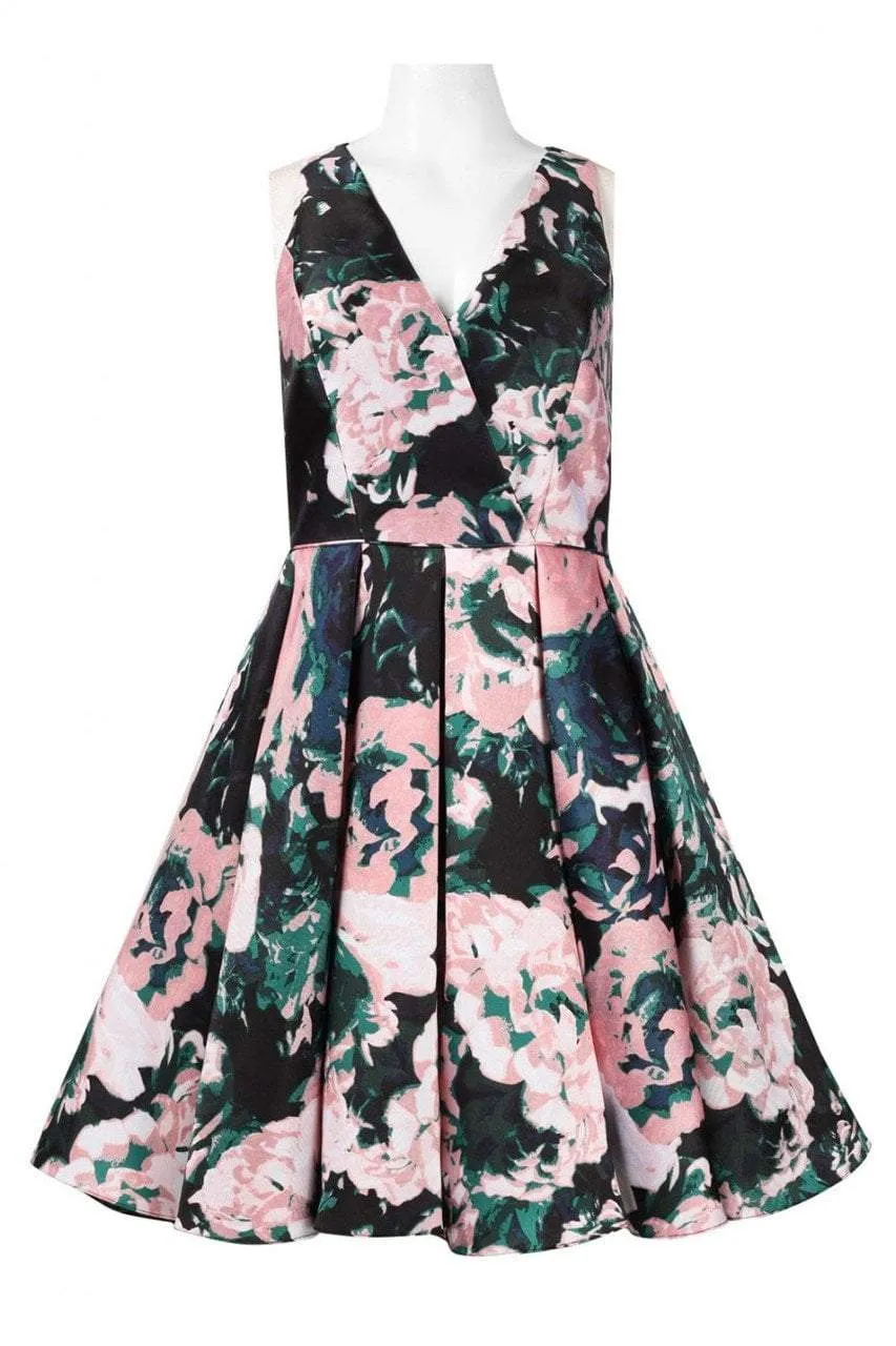 Adrianna Papell - 41911890 Floral Mikado Fit and Flare Cocktail Dress