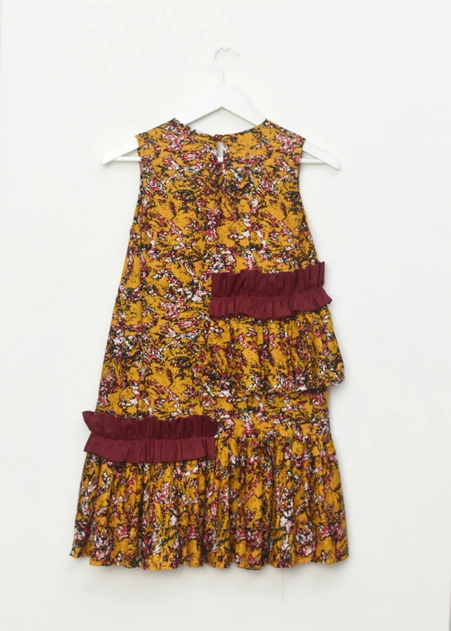 Aimas Kete Layered print dress with ruffle detail for teens