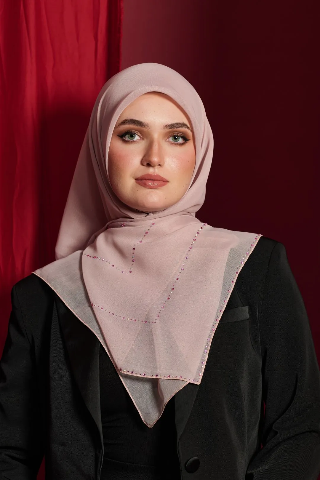 Bawal Scarf : Linear in Soft Pink