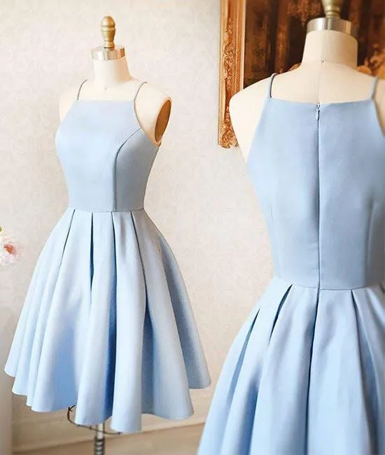 Blue Satin Homecoming Dress Cheap Party Homecoming Dress ER113