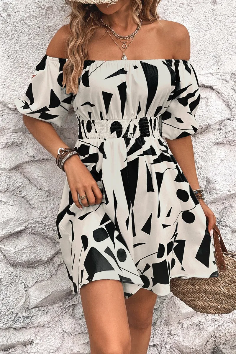 Casual Backless Off the Shoulder Short Sleeve Dress Dresses