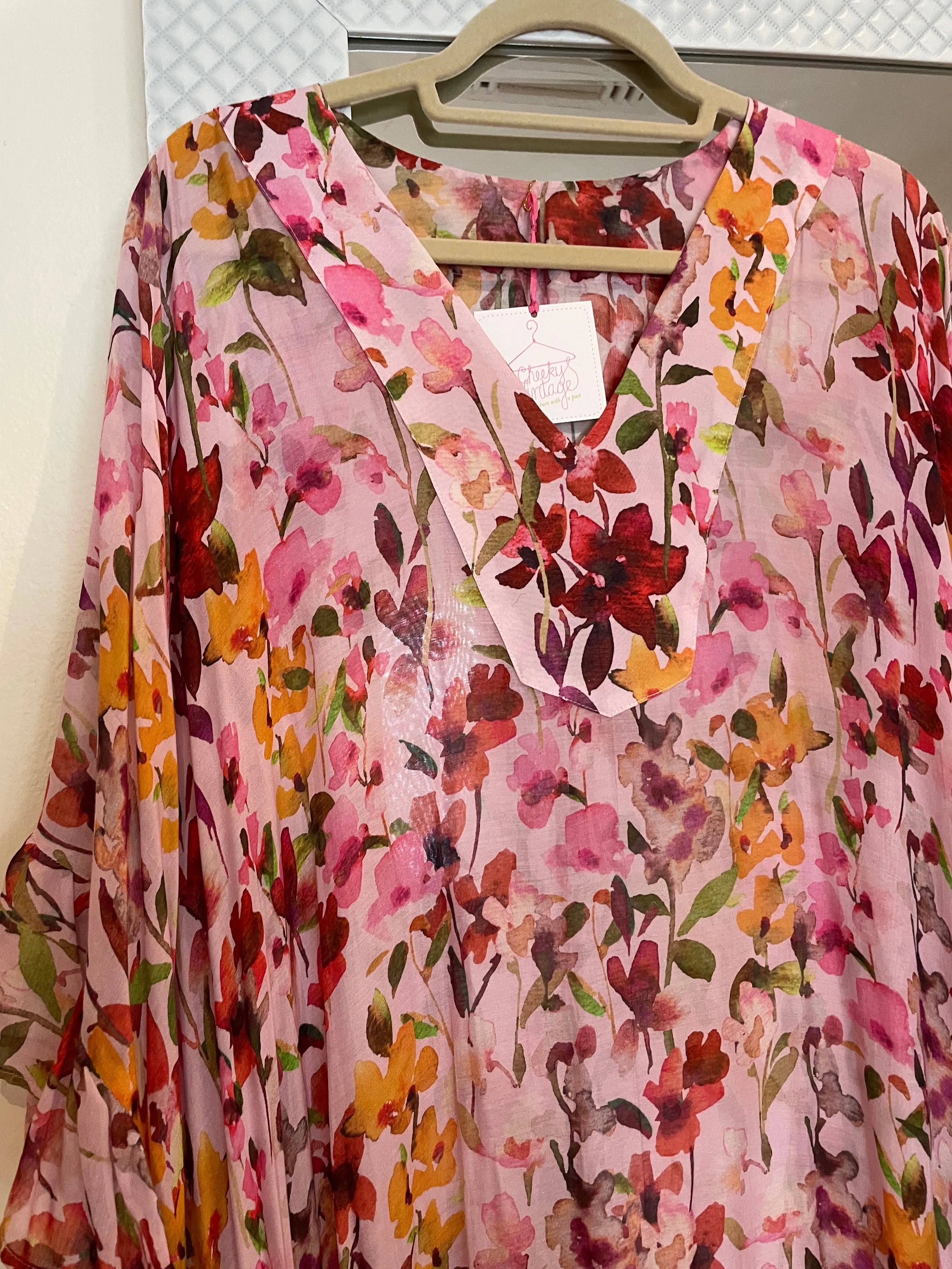 Cheeky Designed Silk-cotton Caftan