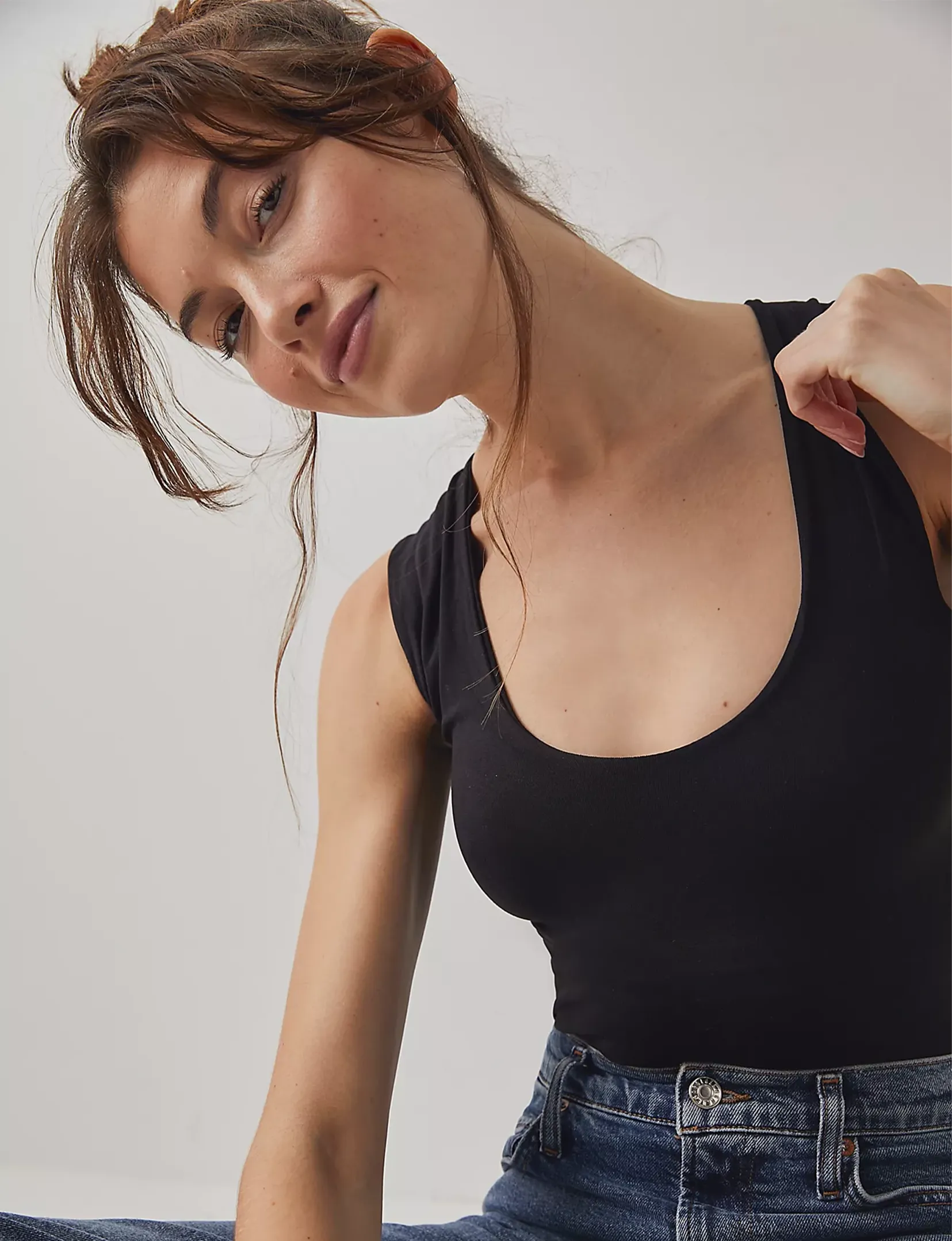 Clean Lines Muscle Cami, Black