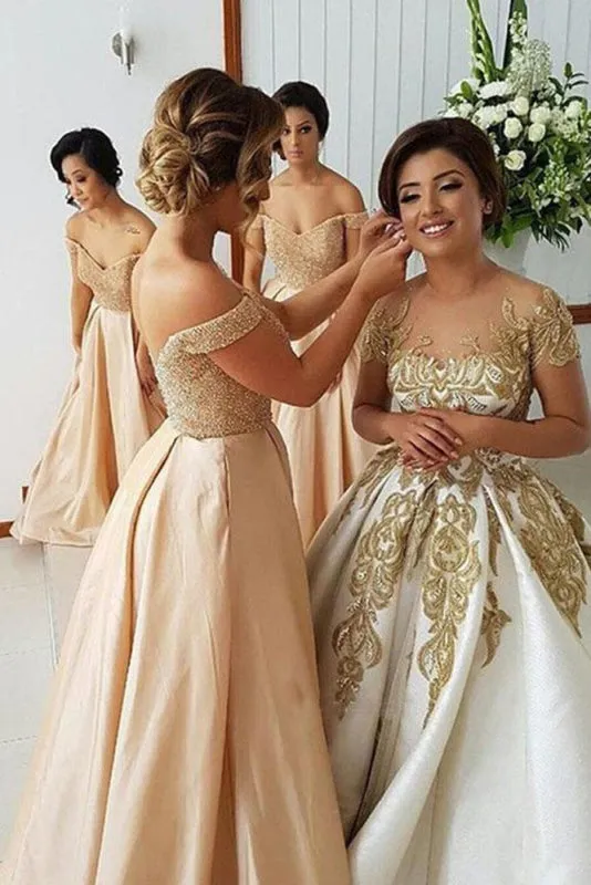 Elegant A Line Off the Shoulder Bridesmaid Dress