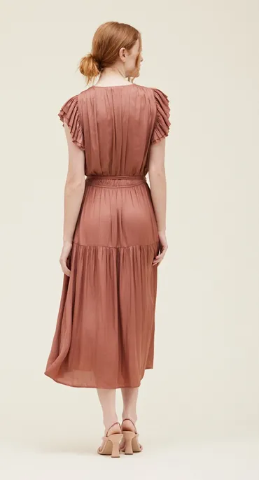 Elodie Satin Dress in Blush