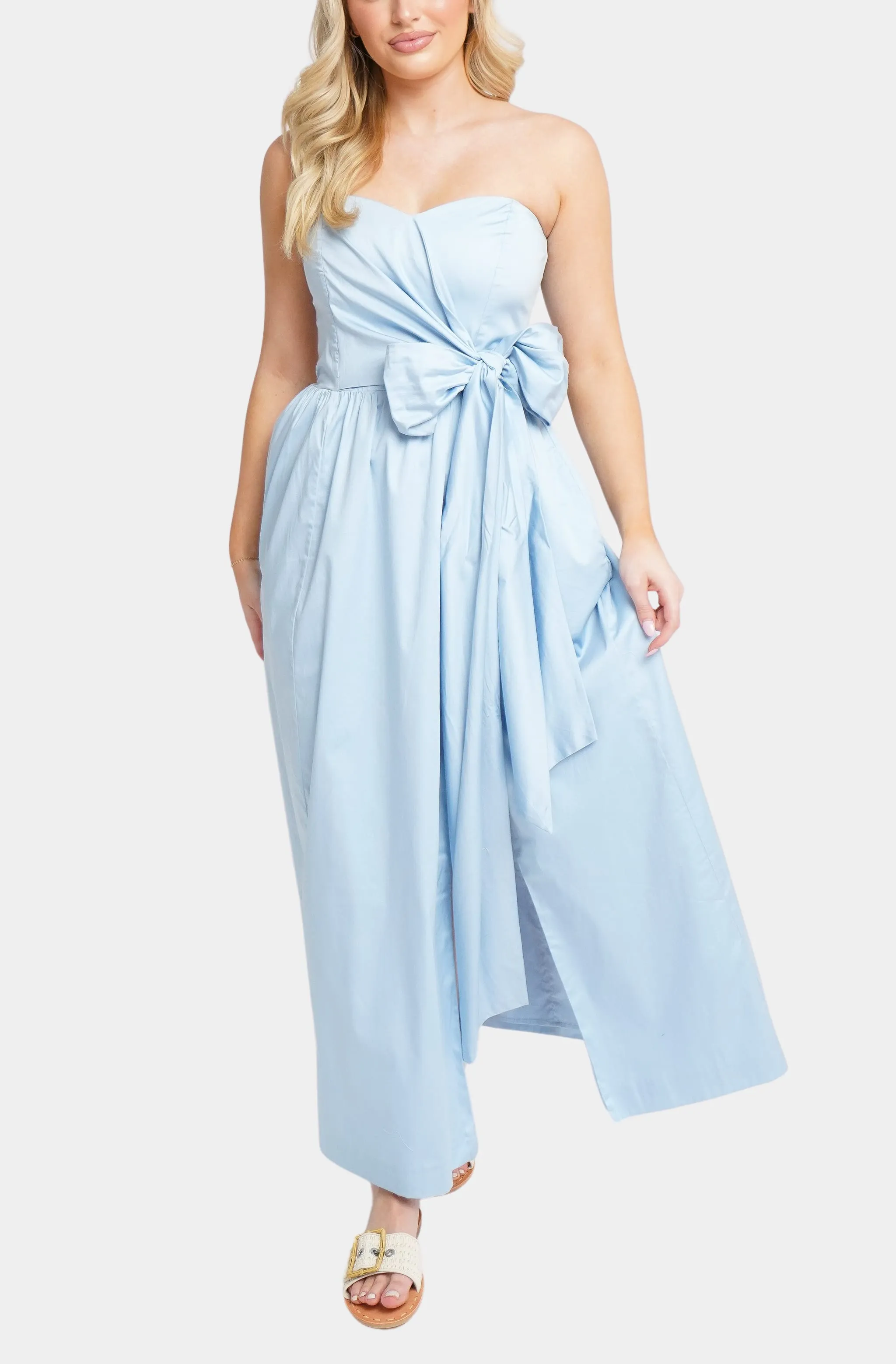 Florida Summer Strapless Maxi Dress