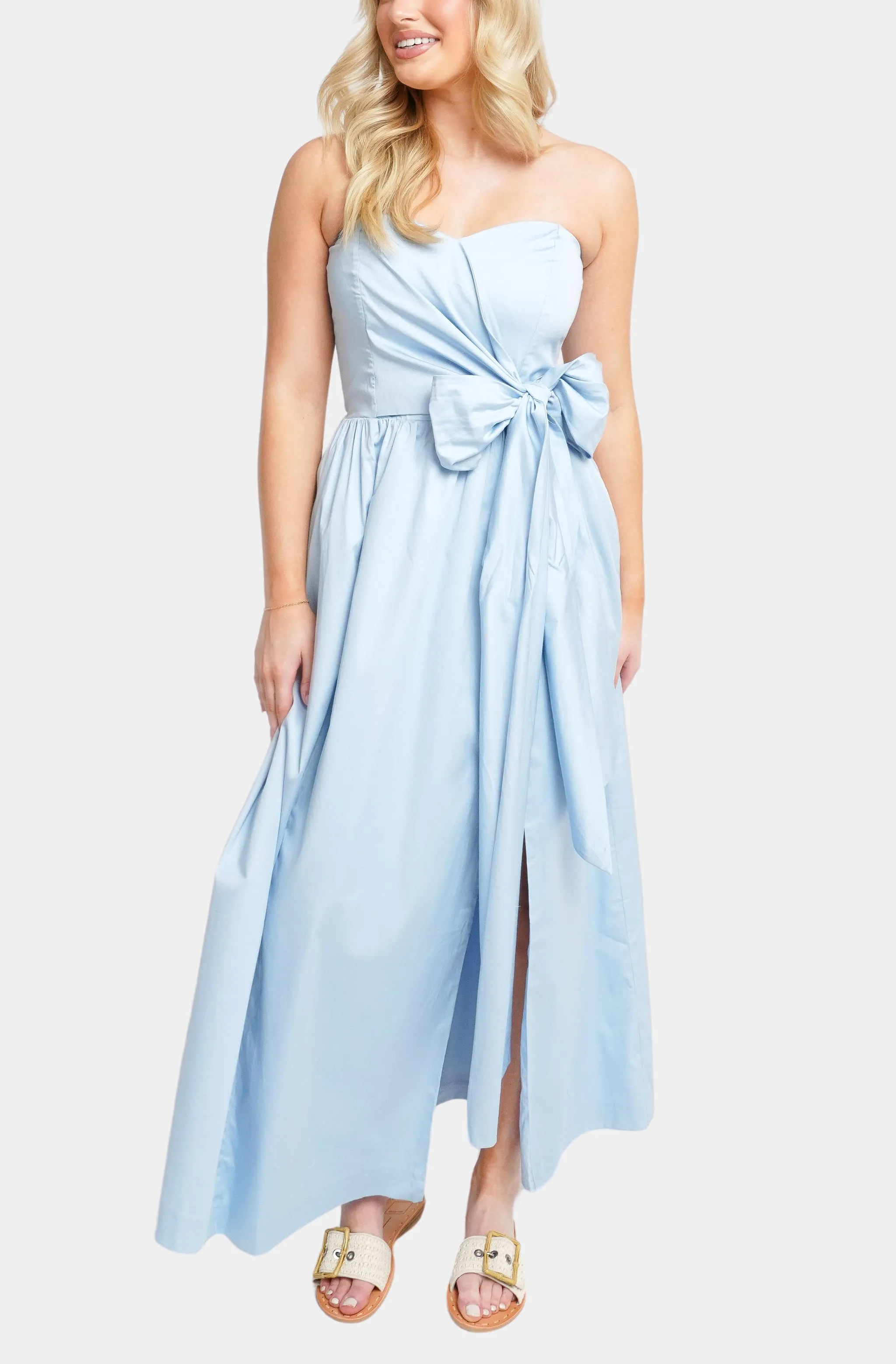 Florida Summer Strapless Maxi Dress