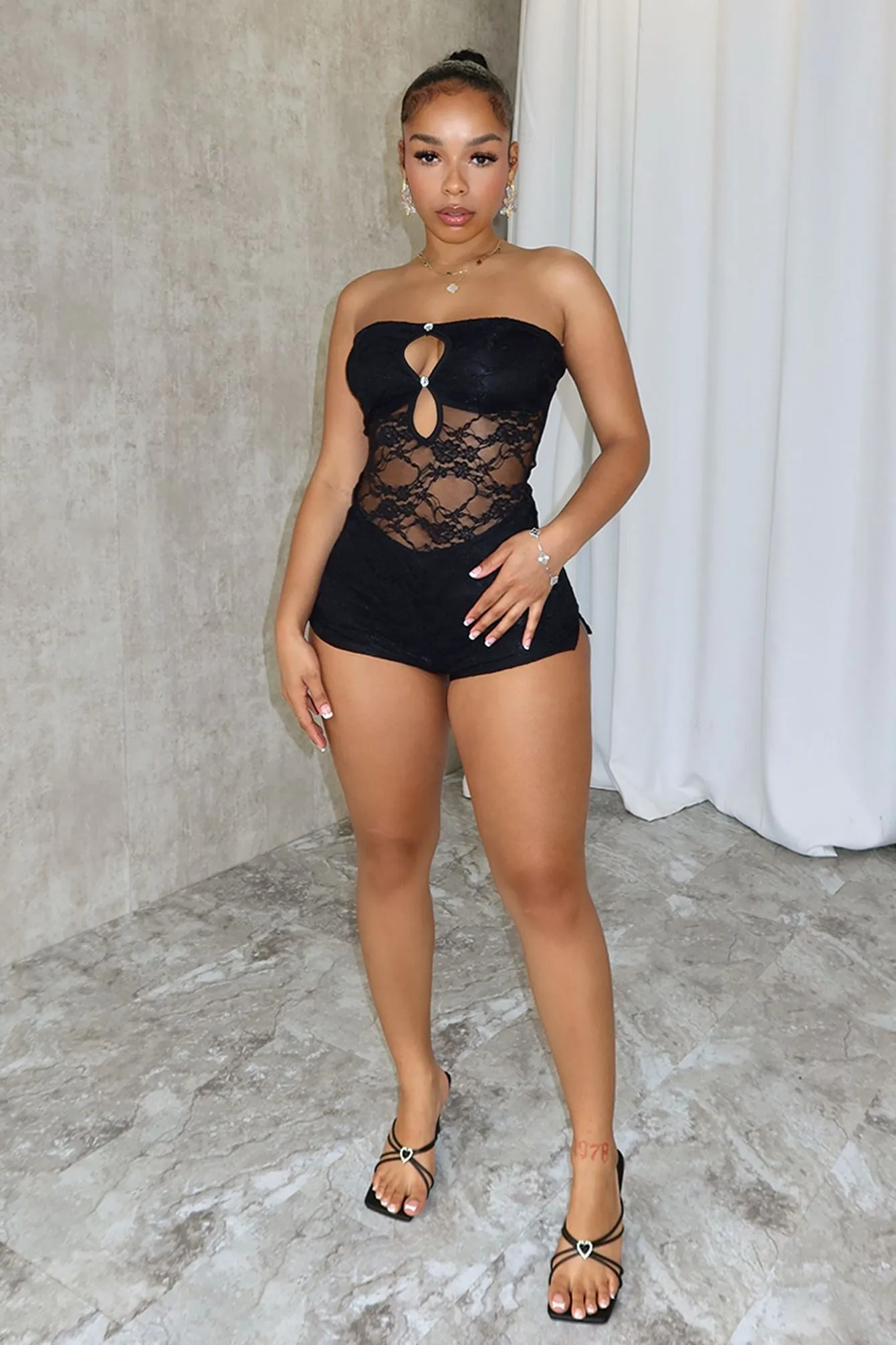 Get Closure Lace Tube Romper