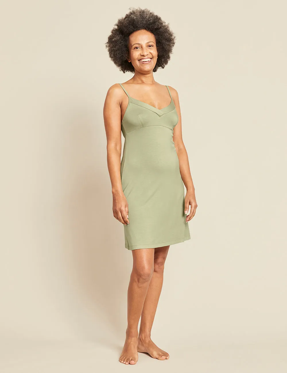 Goodnight Slip Sleep Dress - Sage