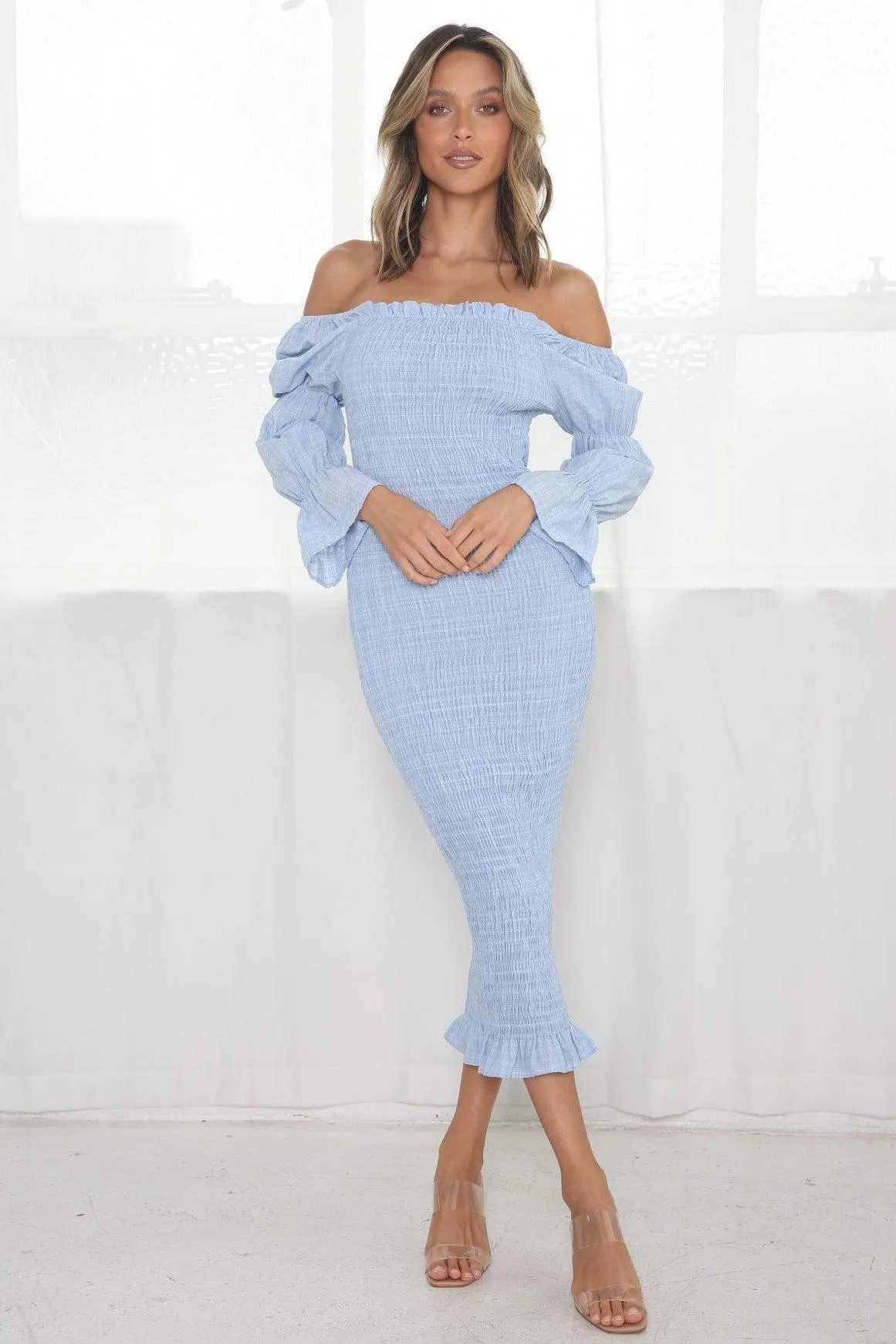 Grace Midi Dress - Baby Blue