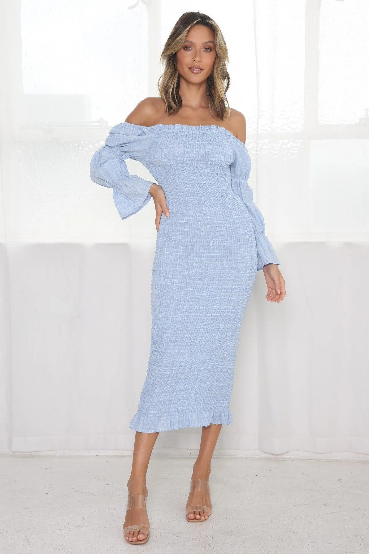 Grace Midi Dress - Baby Blue