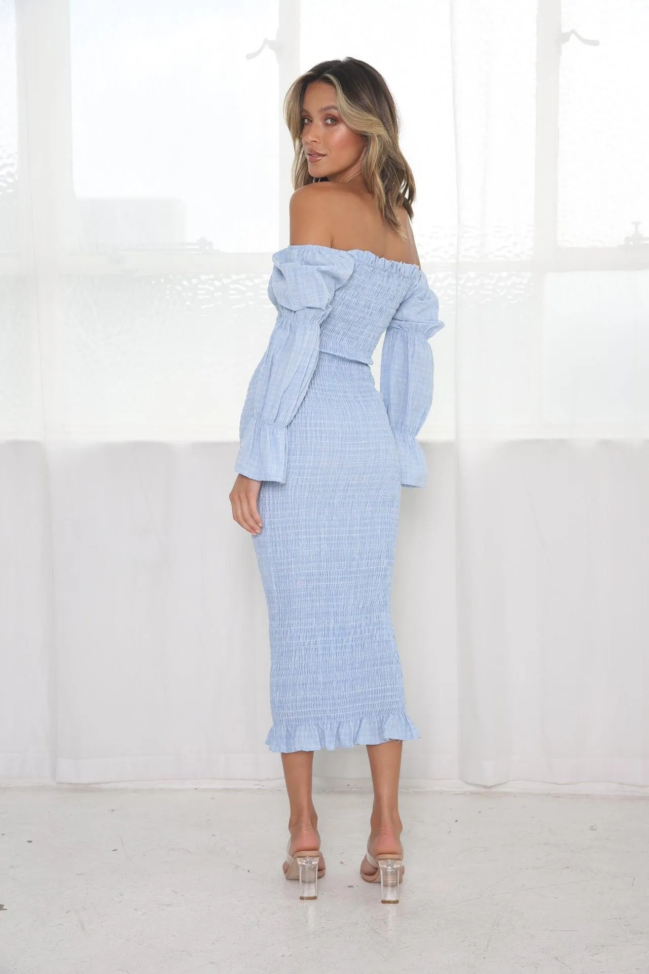 Grace Midi Dress - Baby Blue