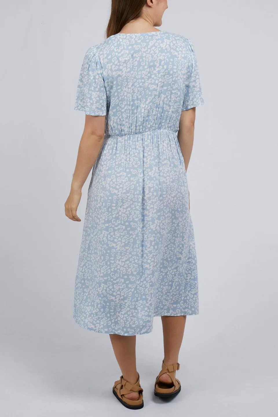 Iris Light Blue Floral SS Midi Dress