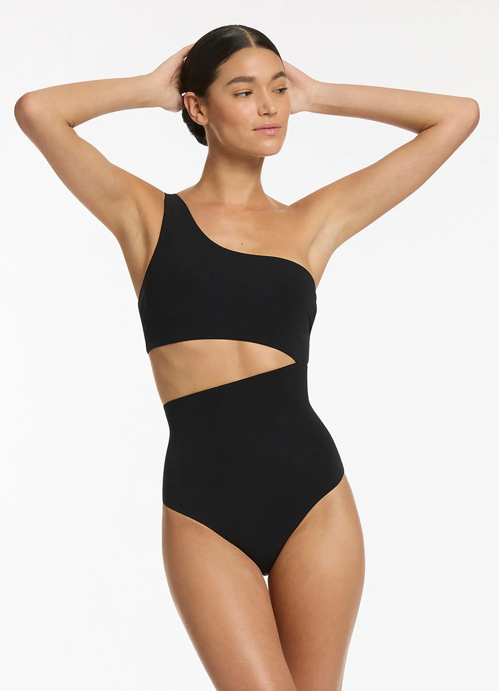 Jetset One Shoulder One Piece - Black