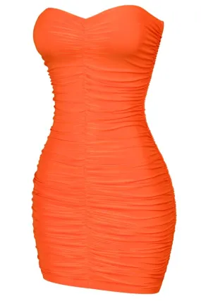 Kylie Sexy Tube Ruched Mini Dress