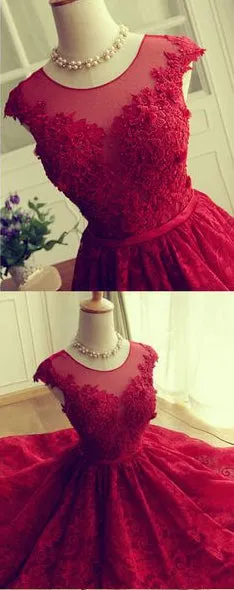 Lace Homecoming Dress, Short Prom Dress, Dance Dress, Formal Dress, Graduation School Party Gown, PC0578