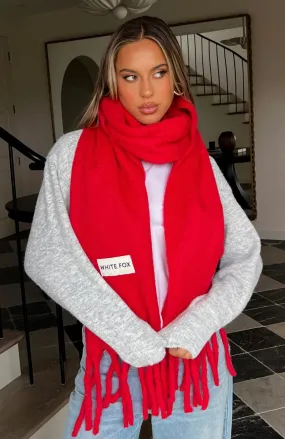 Let's Get Cozy Oversized Scarf Scarlet Red