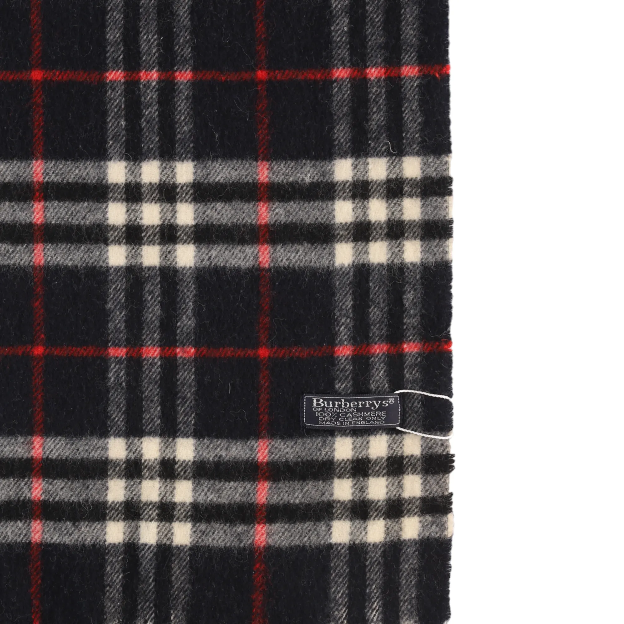 Men's Checkered Cashmere Scarf Navy