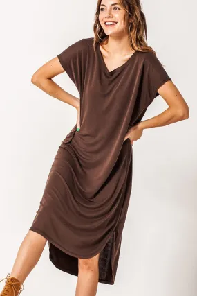 Not So Basic Long Dress-Dark Brown