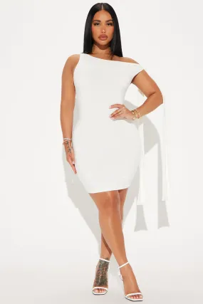 Olympia One Shoulder Mini Dress - White