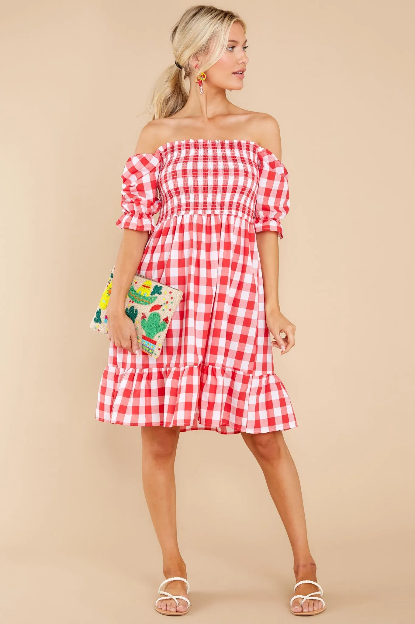 Picnic In Paradise Red Gingham Dress