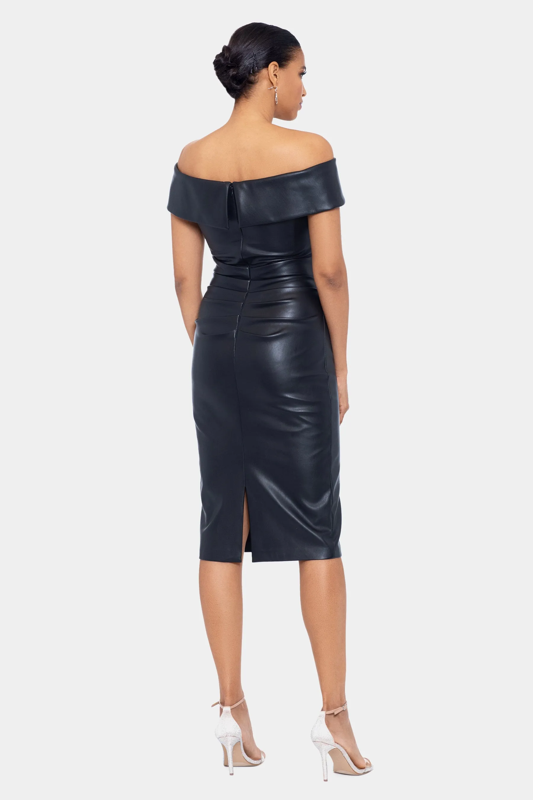 Pleather Off The Shoulder Dress