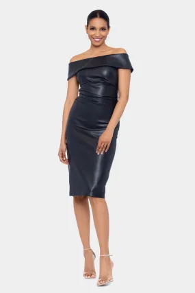 Pleather Off The Shoulder Dress