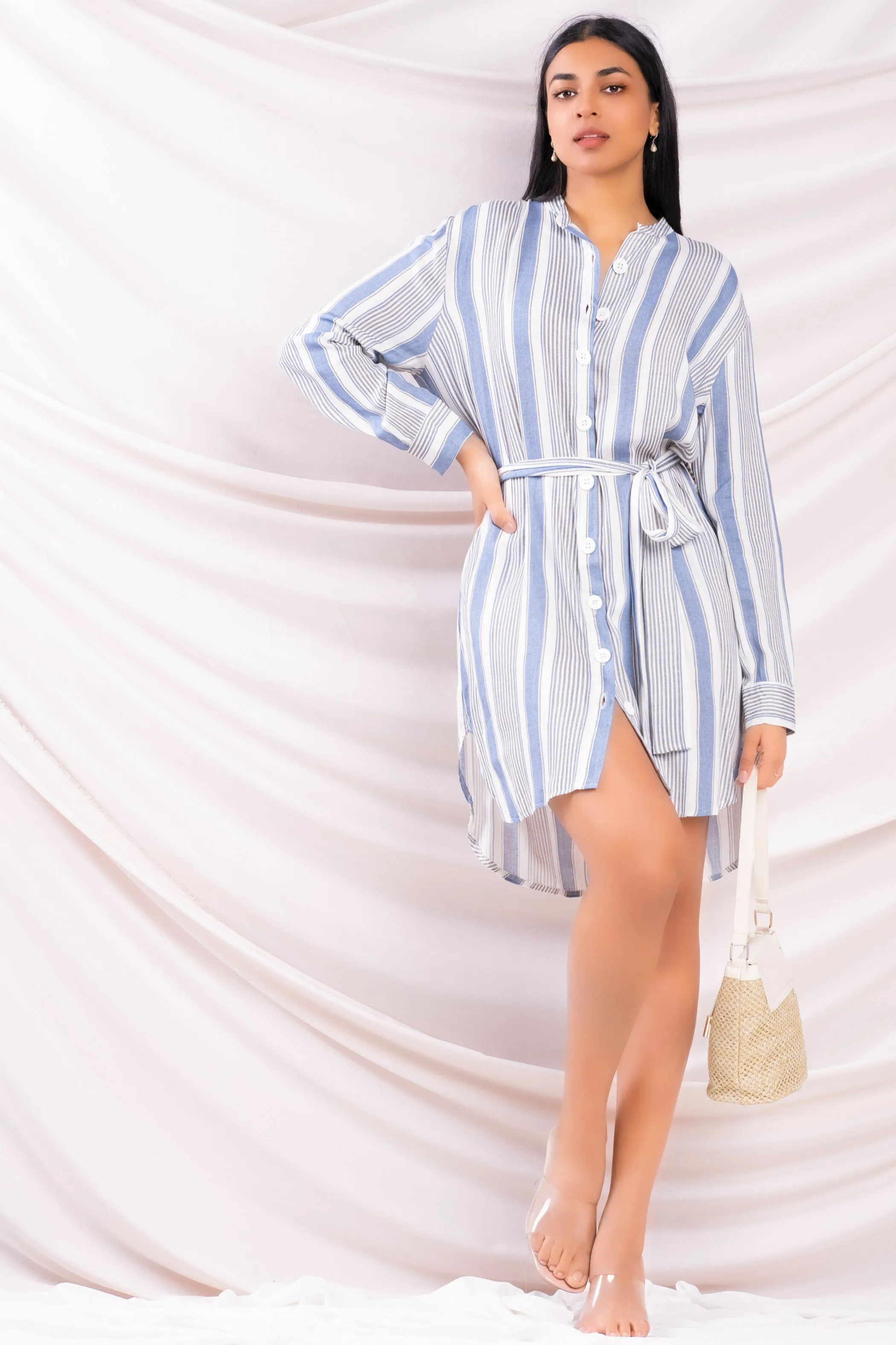 Printed Oversized Linen Dress