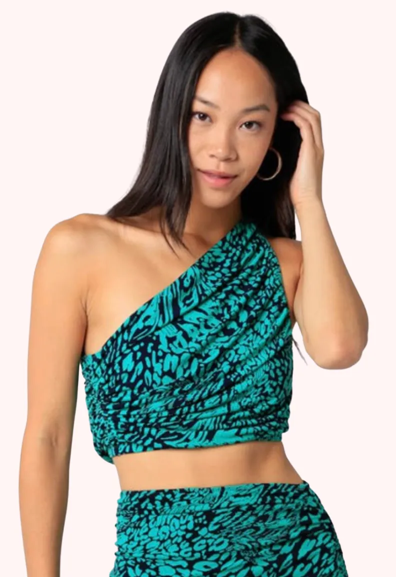 Sadi Leopard One Shoulder Top