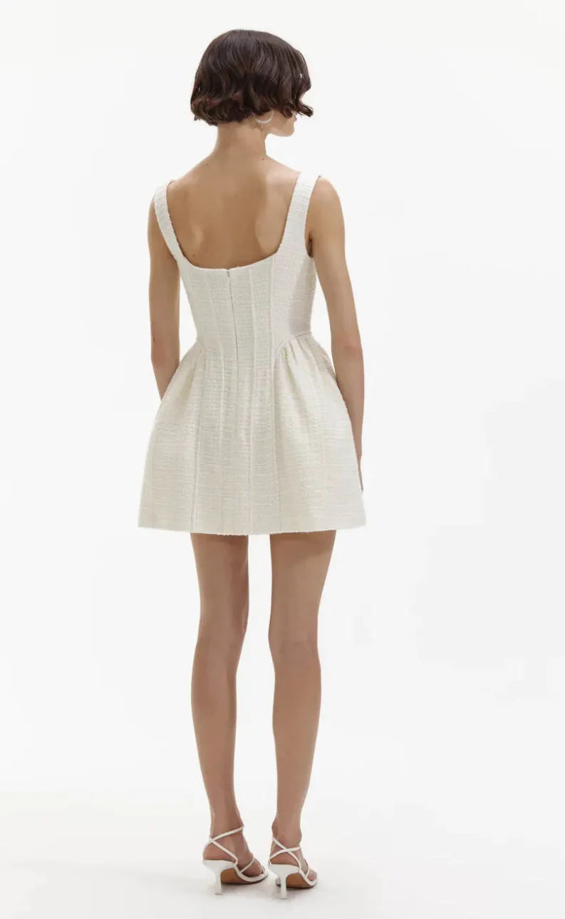 Self-portrait - Boucle Mini Dress - Cream