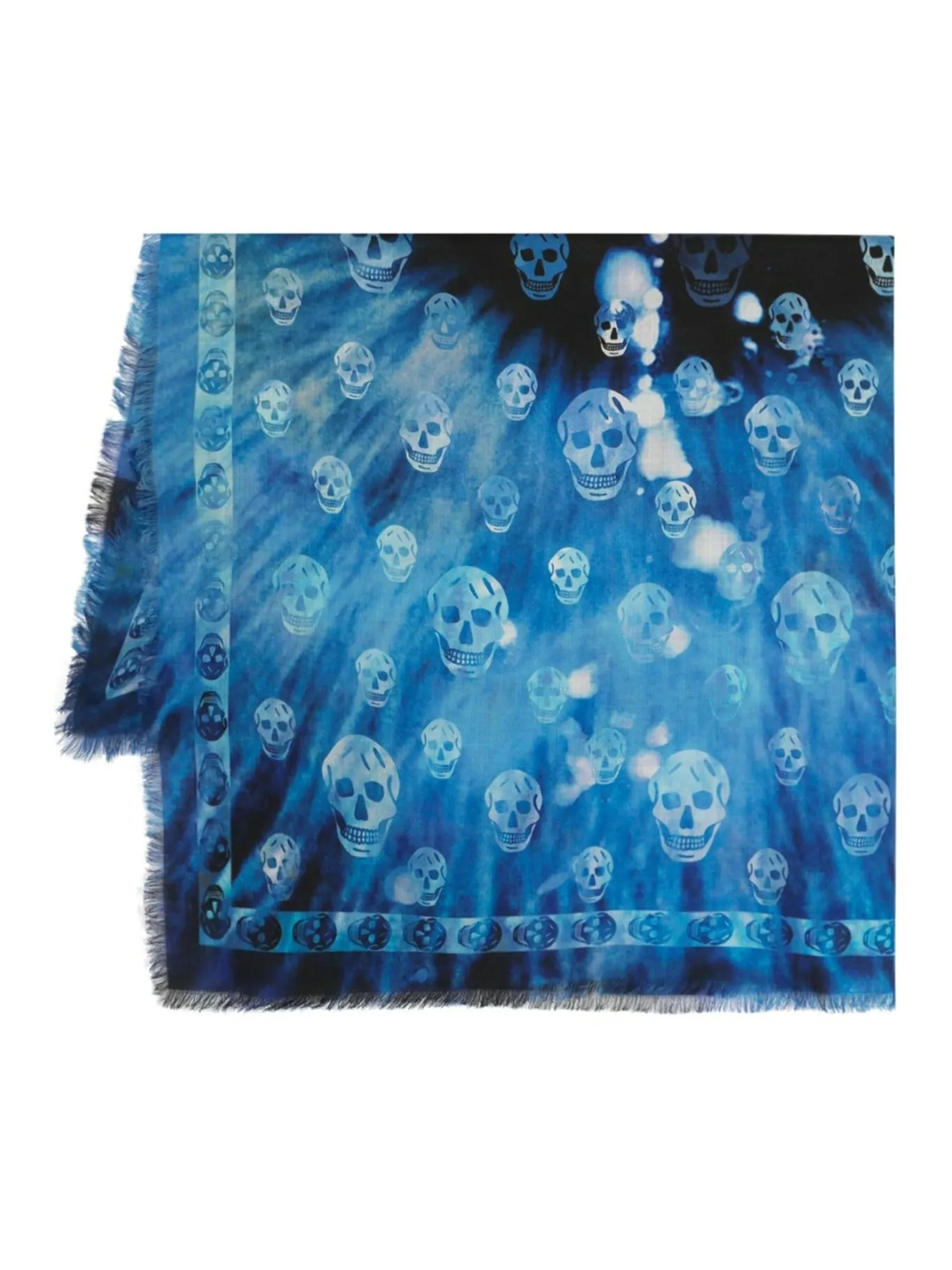 skull-print wool scarf