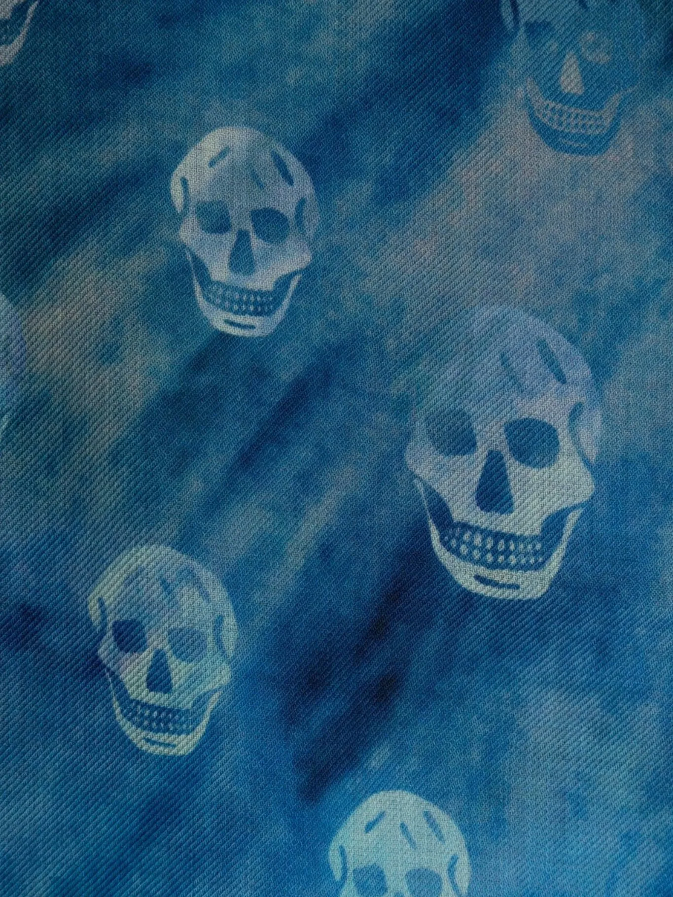 skull-print wool scarf