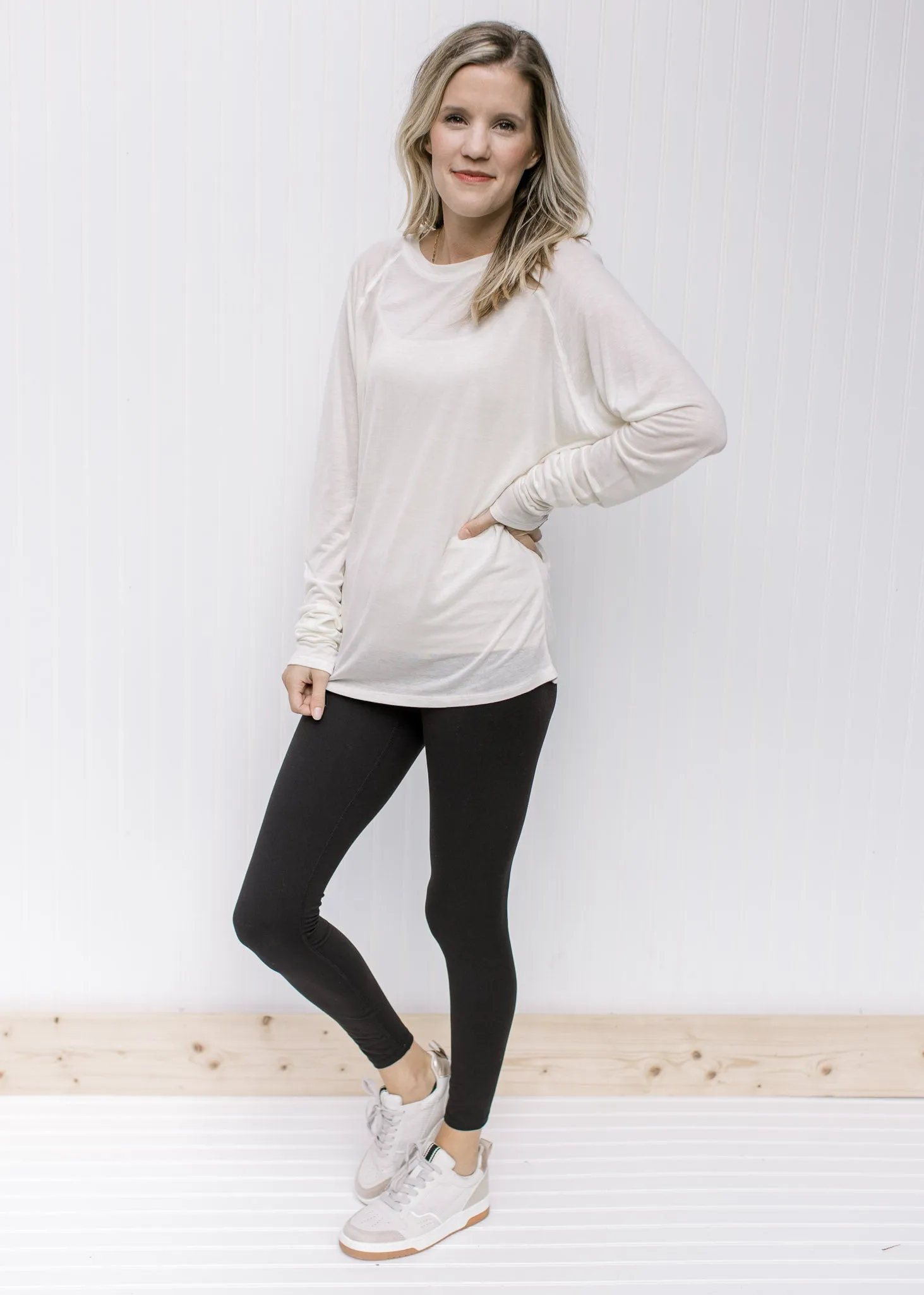 Soft Athleisure Top in cream