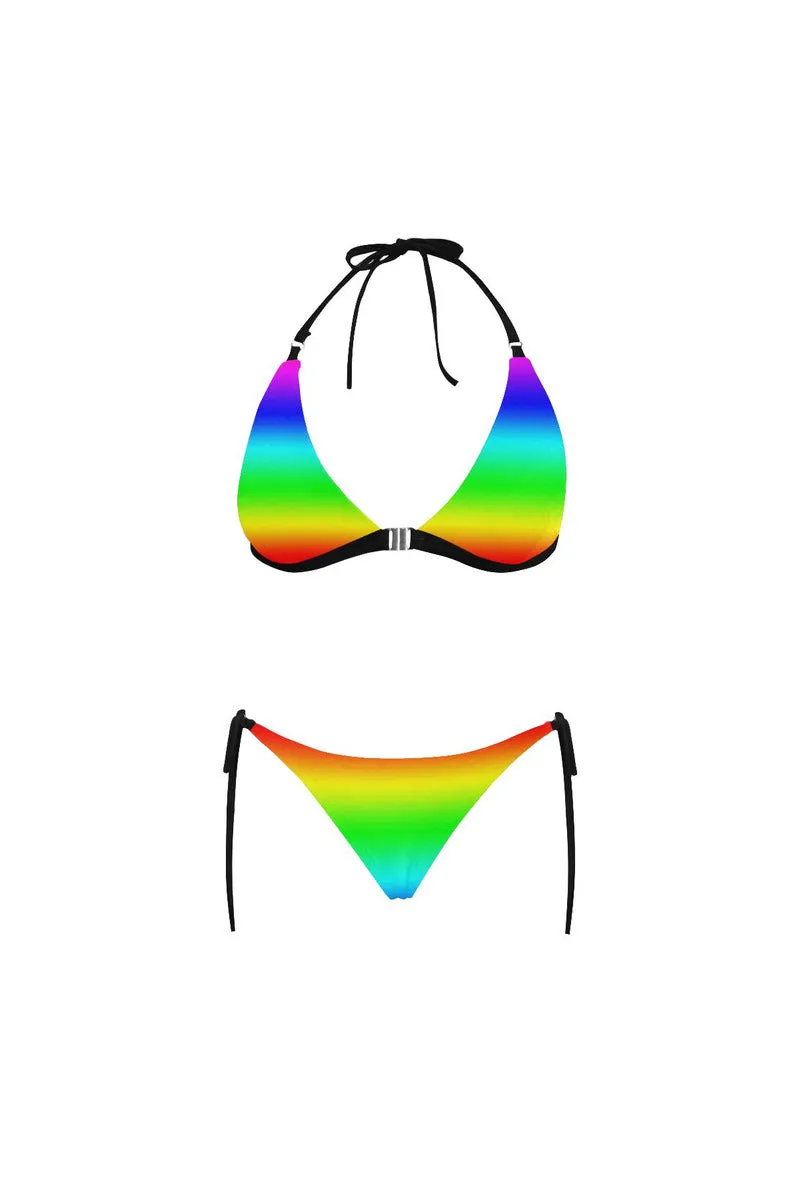 Spectral Fade Buckle Front Halter Bikini Swimsuit