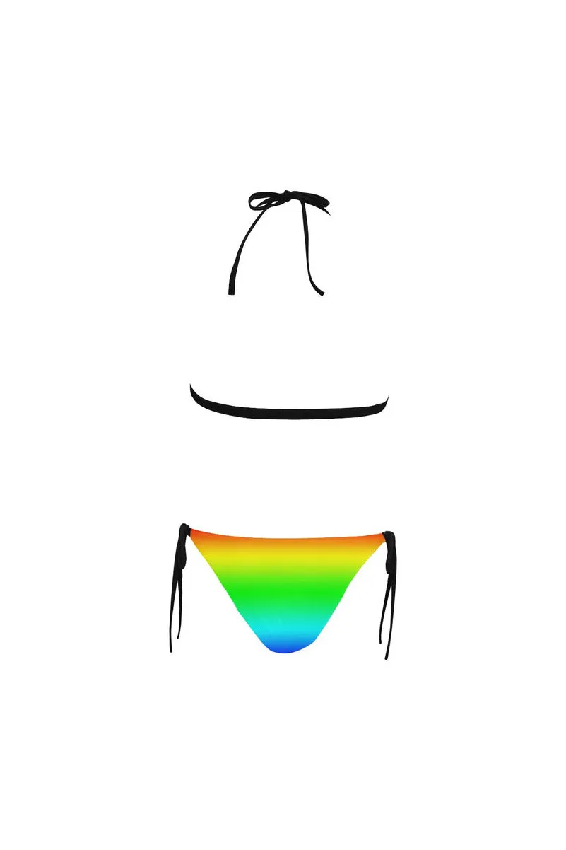 Spectral Fade Buckle Front Halter Bikini Swimsuit