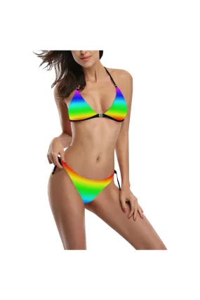 Spectral Fade Buckle Front Halter Bikini Swimsuit