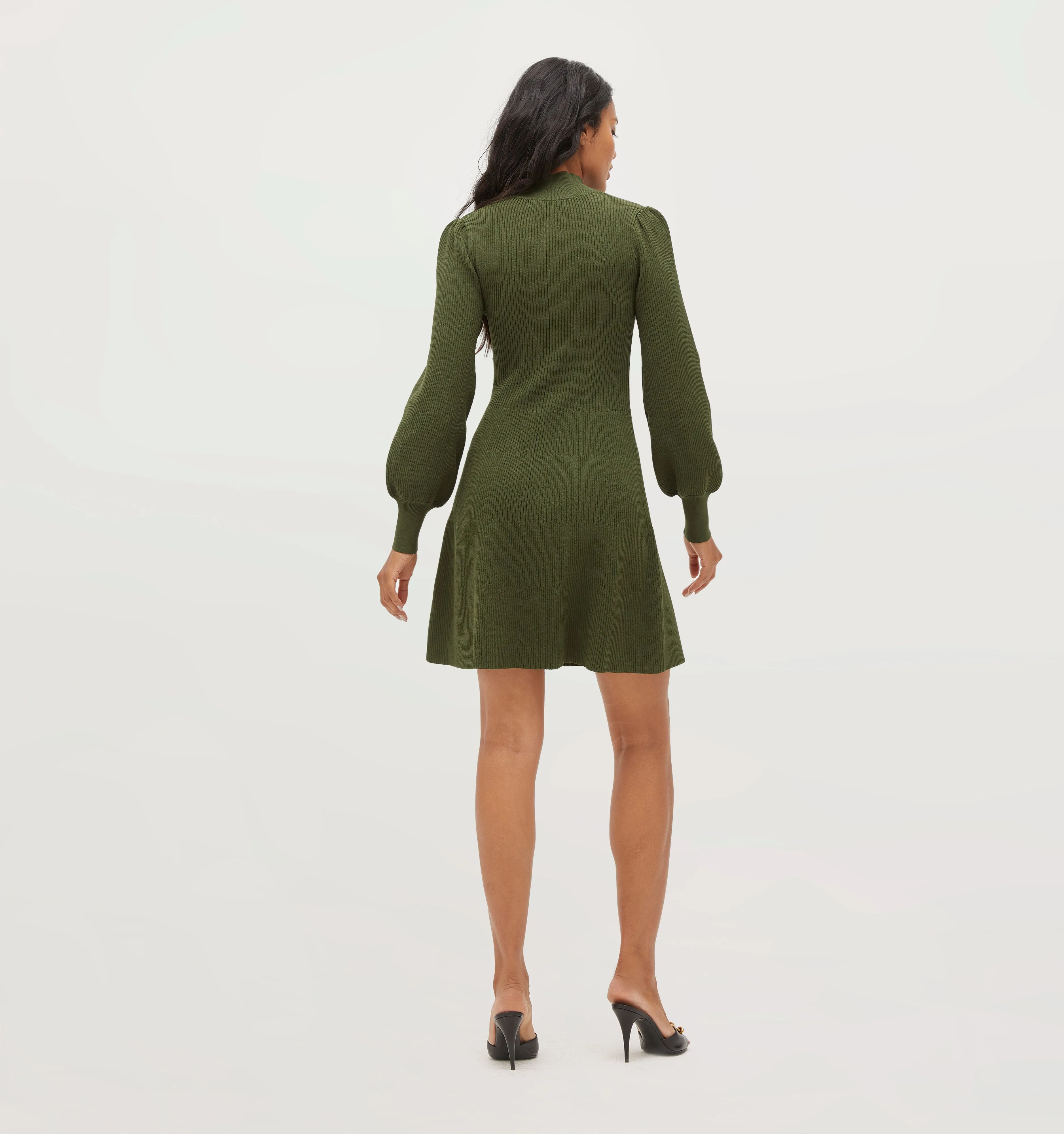 The Mariana Dress - Leaf Green Rib Knit