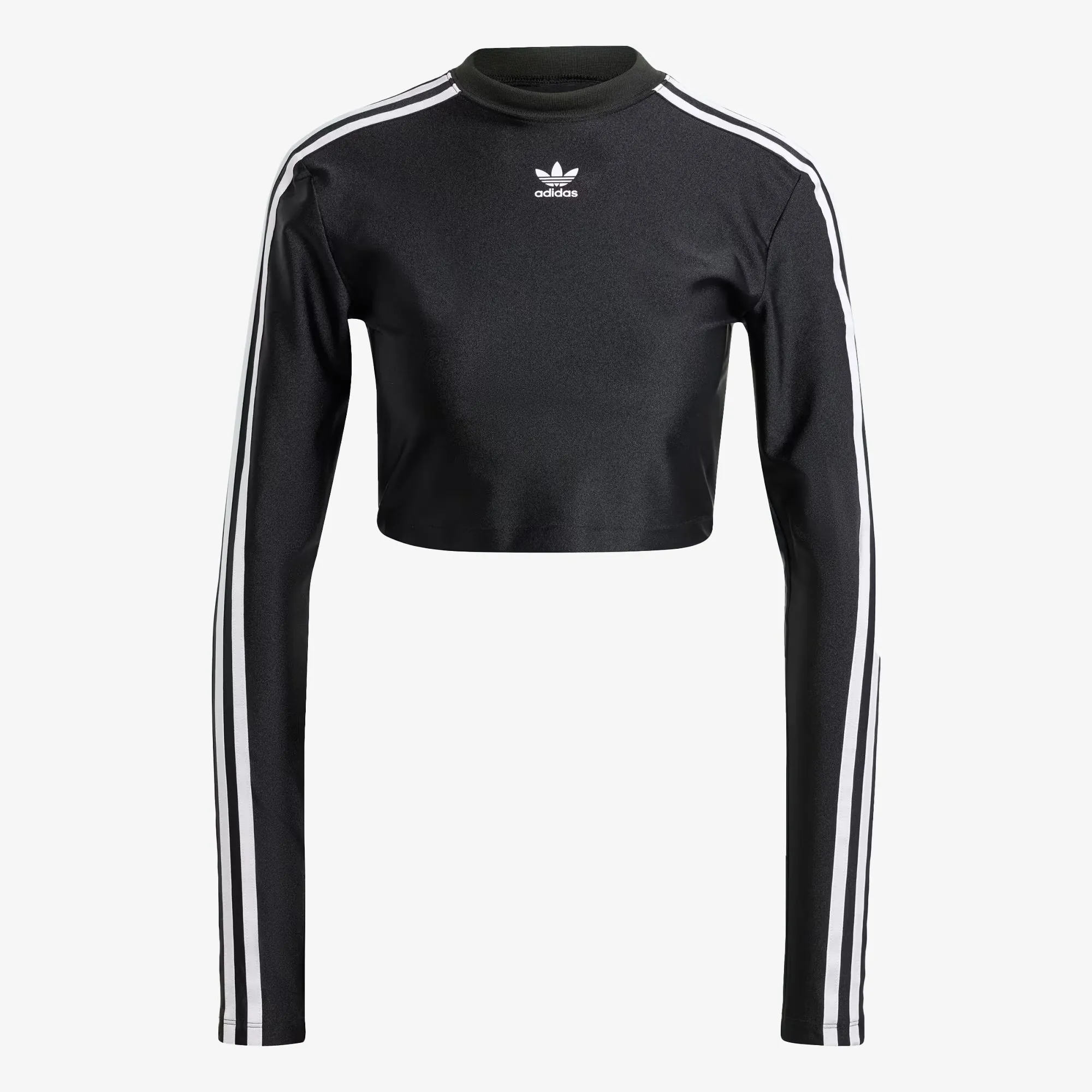 WMN'S 3-STRIPES CROPPED LONG SLEEVE TEE 'BLACK'